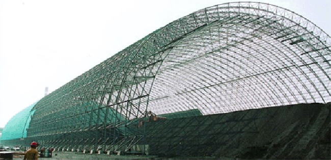 虹口热电厂螺栓球网架干煤棚